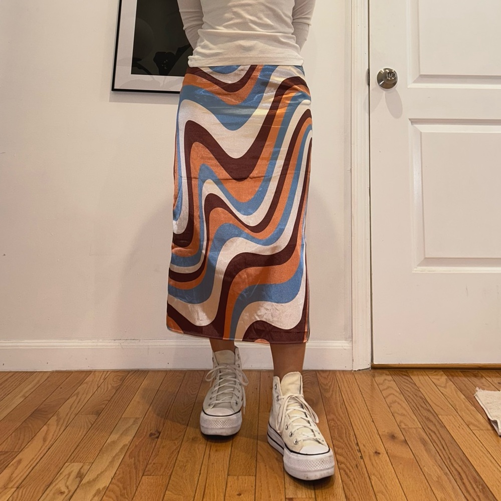 Alohas satin midi skirt